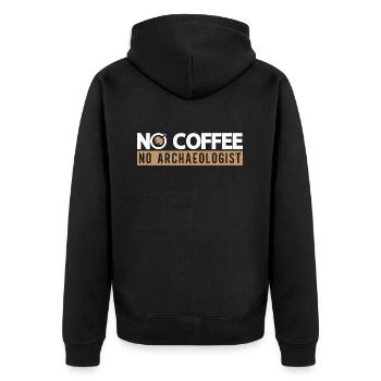 Archéologue Pas de café Pas d’archéologie Amateur de café - Veste à capuche bio Premium Unisexe - noir - Dos - Nico (187cm)