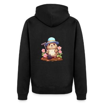 Taupe comique drôle - Veste à capuche bio Premium Unisexe - noir - Dos - Nico (187cm)