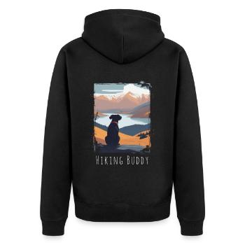 Hiking Buddy - Votre compagnon de randonnée au sommet - Veste à capuche bio Premium Unisexe - noir - Dos - Nico (187cm)