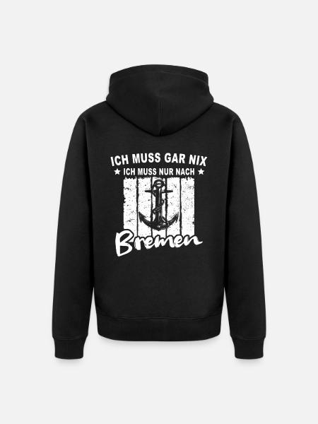 Bremen - Unisex Premium Bio Zip Hoodie - Schwarz