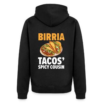 Birria Tacos Mexican Food Mexico Cuisine Foodie - Unisex Premium Organic Zip Hoodie - black - Back - Nico (187cm)