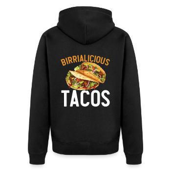 Birria Tacos Mexican Food Mexico Cuisine Foodie - Unisex Premium Organic Zip Hoodie - black - Back - Nico (187cm)