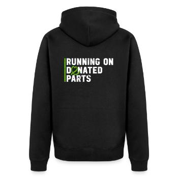 Organ Donor Organ Transplant Organ Donation - Unisex Premium Organic Zip Hoodie - black - Back - Nico (187cm)