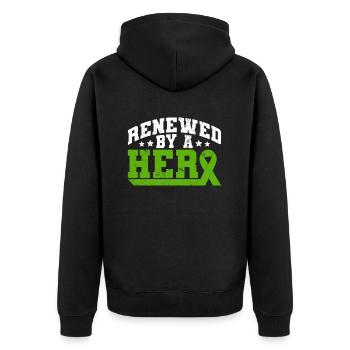 Organ Donor Organ Transplant Organ Donation - Unisex Premium Organic Zip Hoodie - black - Back - Nico (187cm)