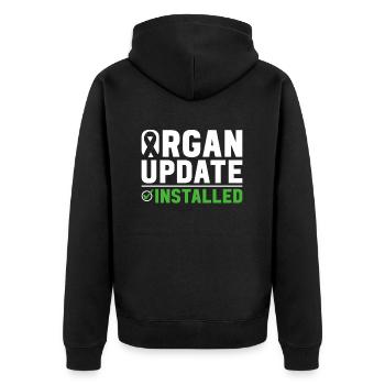Organ Donor Organ Transplant Organ Donation - Unisex Premium Organic Zip Hoodie - black - Back - Nico (187cm)