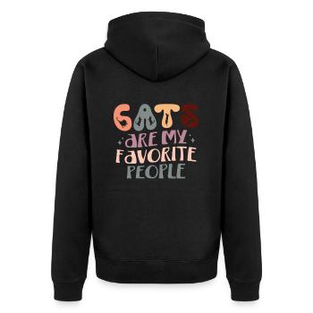 Les chats sont mes personnes préférées - Funny Cat Mom - Veste à capuche bio Premium Unisexe - noir - Dos - Nico (187cm)