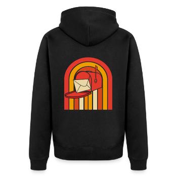 Postbote Briefträger - Unisex Premium Bio Zip Hoodie - Schwarz - Hinten - Nico (187cm)