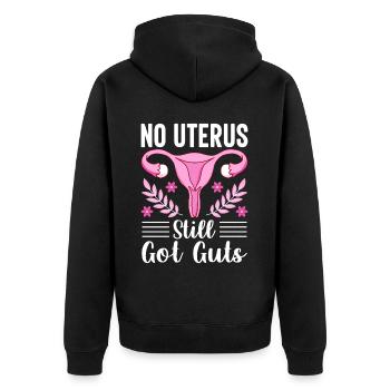 Endometriose Frauengesundheit Gynäkologische - Unisex Premium Bio Zip Hoodie - Schwarz - Hinten - Nico (187cm)