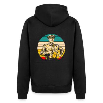 Postman Postman - Unisex Premium Organic Zip Hoodie - black - Back - Nico (187cm)