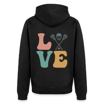 Lacrosse Players Lax Coach Team Coach - Unisex Premium Organic Zip Hoodie - black - Back - Nico (187cm)