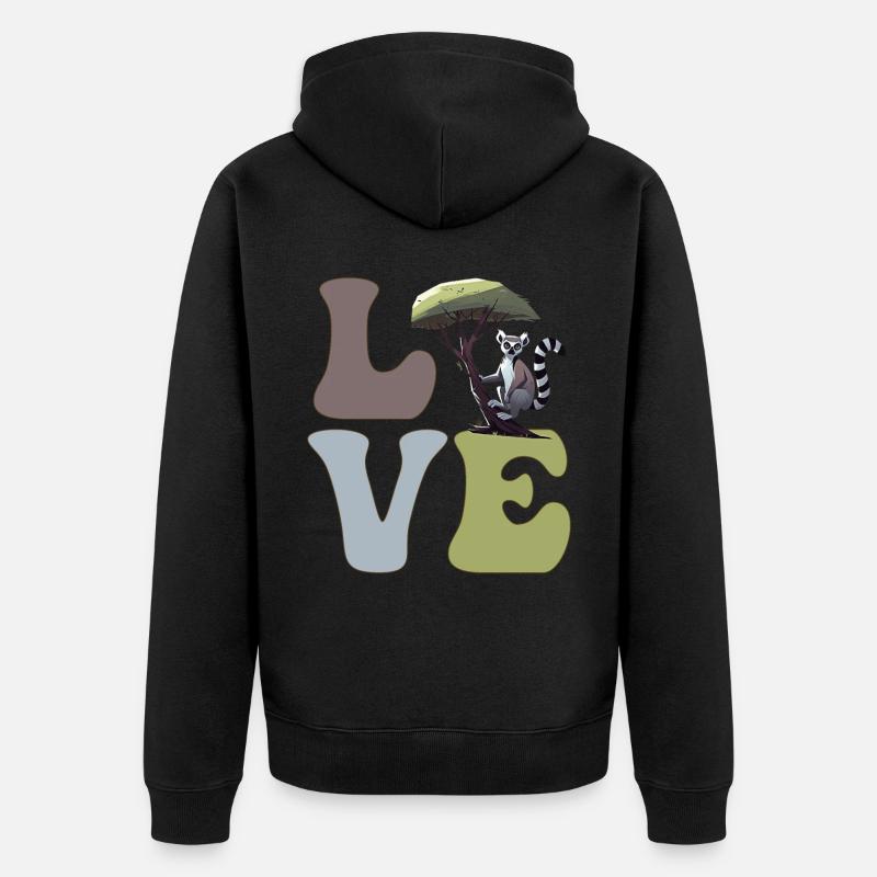 Lémurien Ringtail - Veste à capuche bio Premium Unisexe - noir