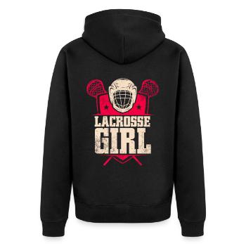 Bâton de crosse Lax Fille Joueur Maman Gardien de but Femmes - Veste à capuche bio Premium Unisexe - noir - Dos - Nico (187cm)