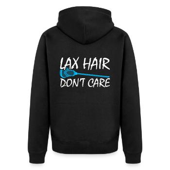 Lacrosse Stick Lax Girl Spieler Mom Torwartfrauen - Unisex Premium Bio Zip Hoodie - Schwarz - Hinten - Nico (187cm)