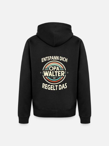 Opa Walter - Unisex Premium Bio Zip Hoodie - Schwarz