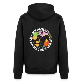 Sauveteur d’animaux Ma passion Mon amoureux des refuges pour animaux - Veste à capuche bio Premium Unisexe - noir - Dos - Nico (187cm)