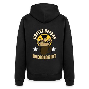 Café de radiologue avant l’amateur de café Xray Tech - Veste à capuche bio Premium Unisexe - noir - Dos - Nico (187cm)