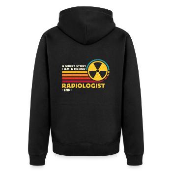 Radiologue Une petite histoire Je suis fier d’être un technicien en radiologie - Veste à capuche bio Premium Unisexe - noir - Dos - Nico (187cm)
