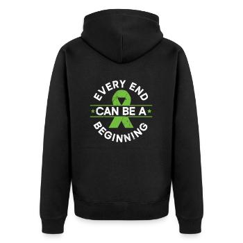 Organ Donor Organ Transplant Organ Donation - Unisex Premium Organic Zip Hoodie - black - Back - Nico (187cm)