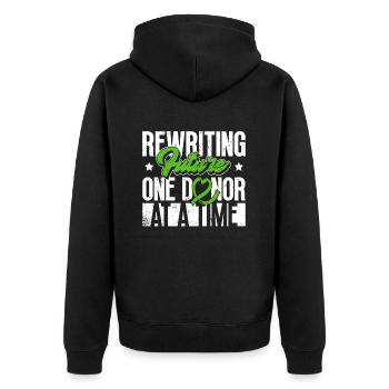 Organspender Organtransplantation Organspende - Unisex Premium Bio Zip Hoodie - Schwarz - Hinten - Nico (187cm)