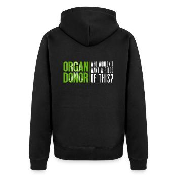 Organ Donor Organ Transplant Organ Donation - Unisex Premium Organic Zip Hoodie - black - Back - Nico (187cm)