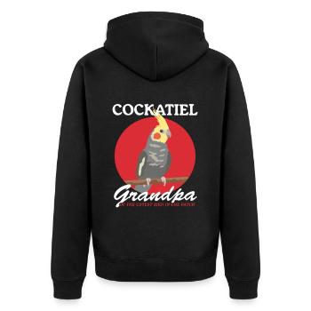 Calopsitte grand-père oiseau oiseau propriétaire cadeau - Veste à capuche bio Premium Unisexe - noir - Dos - Nico (187cm)