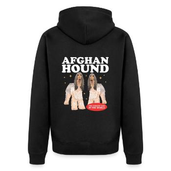 Afghan Hound Dog Owner Gift - Unisex Premium Organic Zip Hoodie - black - Back - Nico (187cm)