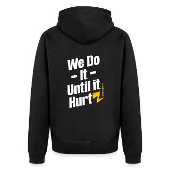 Wir Machen Es, Bis Es Hertz Ist. Lustiger - Unisex Premium Bio Zip Hoodie - Schwarz - Hinten - Nico (187cm)