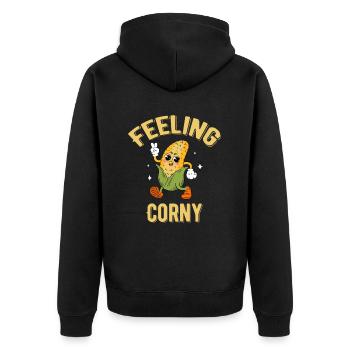Feeling Corny Maïs Jeux De Mots Agricole - Veste à capuche bio Premium Unisexe - noir - Dos - Nico (187cm)