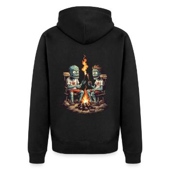 Zombie Feu De Camp Halloween Cartoon Magie - Veste à capuche bio Premium Unisexe - noir - Dos - Nico (187cm)