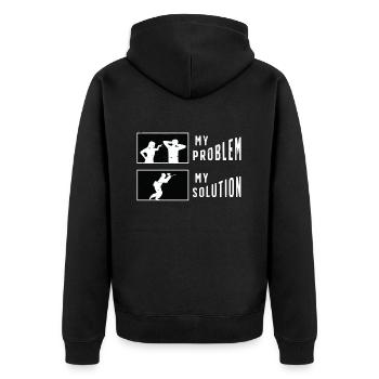 Paintball Player My Problem My Pictogram Dad Mom - Unisex Premium Organic Zip Hoodie - black - Back - Nico (187cm)