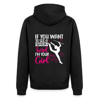 Majorette Gymnastique Majorettes Bâton Twirling - Veste à capuche bio Premium Unisexe - noir - Dos - Nico (187cm)