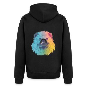 Cute Anime Style Sloth Bear Kawaii - Unisex Premium Organic Zip Hoodie - black - Back - Nico (187cm)
