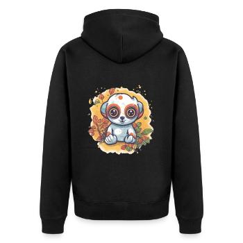 Mignon Anime Style Lent Loris Kawaii - Veste à capuche bio Premium Unisexe - noir - Dos - Nico (187cm)