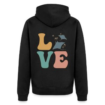 Manta Rochen Stachelrochen Meer Klappe Klappe - Unisex Premium Bio Zip Hoodie - Schwarz - Hinten - Nico (187cm)