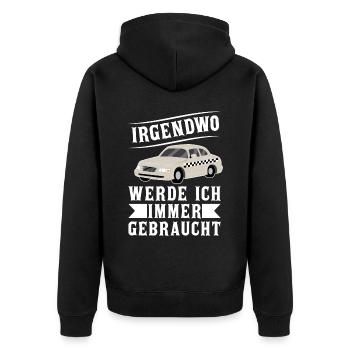 Lustige Taxifahrer Witze und Sprüche Taxifahrerin - Unisex Premium Bio Zip Hoodie - Schwarz - Hinten - Nico (187cm)