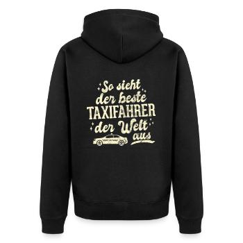 Taxifahrer Freundlichkeit und guter Kundenservice - Unisex Premium Bio Zip Hoodie - Schwarz - Hinten - Nico (187cm)
