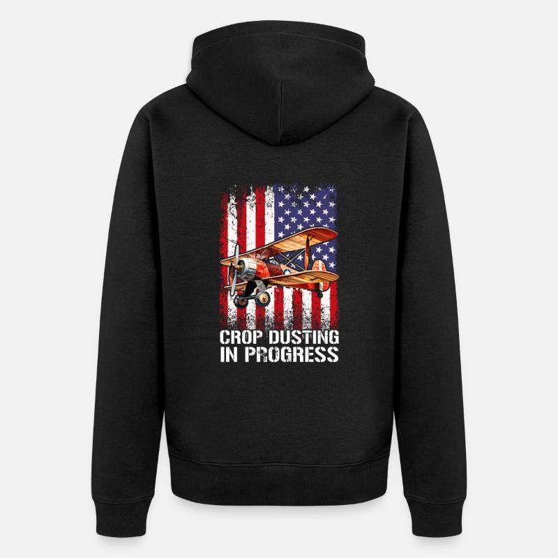 certified crop duster - Unisex Premium Bio Zip Hoodie - Schwarz