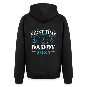 Papa pour la première fois 2025 - Veste à capuche bio Premium Unisexe - noir - Dos - Nico (187cm)