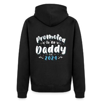 Promoted To Be Daddy EST. 2024 - Unisex Premium Organic Zip Hoodie - black - Back - Nico (187cm)