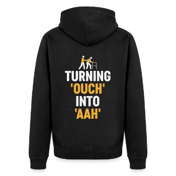 From Pain To Relief – Soothing Therapy Art - Unisex Premium Organic Zip Hoodie - black - Back - Nico (187cm)