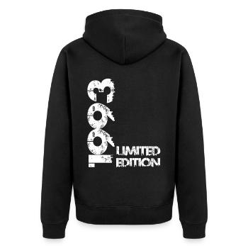 Limited Edition 1993 - Unisex Premium Organic Zip Hoodie - black - Back - Nico (187cm)
