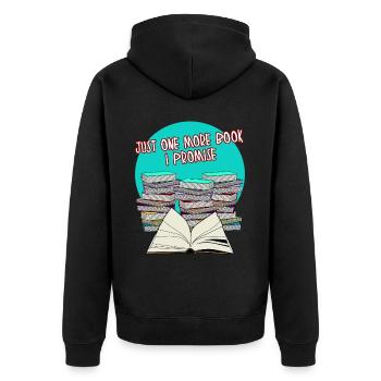 Books Book Reading Bookworm Read - Unisex Premium Organic Zip Hoodie - black - Back - Nico (187cm)