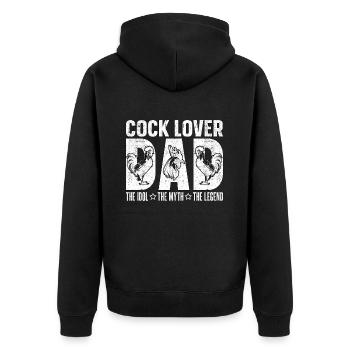 Cock Lover Dad The Idol The Myth The Farm Animal - Unisex Premium Organic Zip Hoodie - black - Back - Nico (187cm)