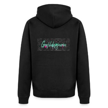 Illustrator Abschluss-Geschenk Grafikdesignerin - Unisex Premium Bio Zip Hoodie - Schwarz - Hinten - Nico (187cm)