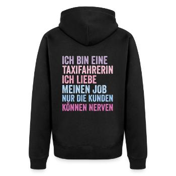 Taxifahrer Ortskenntnis Arbeit Lustiger Taxifahrer - Unisex Premium Bio Zip Hoodie - Schwarz - Hinten - Nico (187cm)