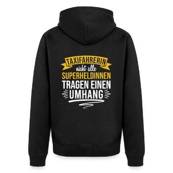 Taxifahrer Taxifahrerin Lustiger Taxi-Arbeiterin - Unisex Premium Bio Zip Hoodie - Schwarz - Hinten - Nico (187cm)