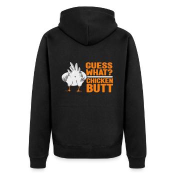 Drôle Devinez quoi ? Cul de poulet ! - Veste à capuche bio Premium Unisexe - noir - Dos - Nico (187cm)