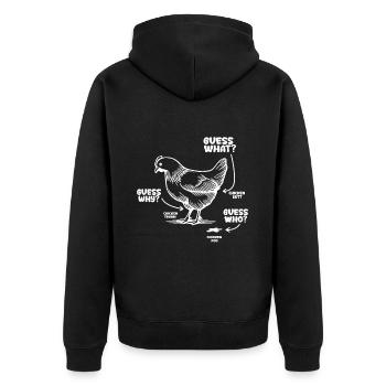 Drôle Devinez quoi ? Cul de poulet ! - Veste à capuche bio Premium Unisexe - noir - Dos - Nico (187cm)