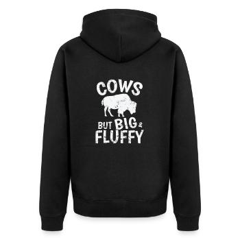 Cows but big & Fluffy Bison Animal - Unisex Premium Organic Zip Hoodie - black - Back - Nico (187cm)