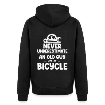 Never underestimate an old gut on a - Unisex Premium Organic Zip Hoodie - black - Back - Nico (187cm)
